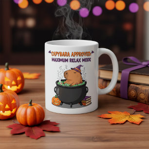 Grappige Halloween Capybara Witch Wizard Cauldron Koffiemok