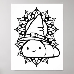 Grappige Halloween Caterpillar kleurplaat Poster