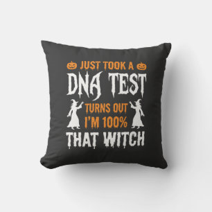 Grappige Halloween DNA-test Heks Grafisch Kussen