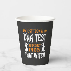 Grappige Halloween DNA-test Heks Grafisch Papieren Bekers