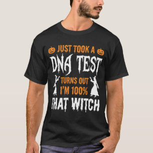 Grappige Halloween DNA-test Heks Grafisch T-shirt