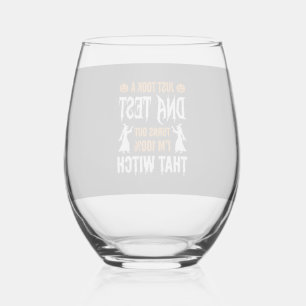 Grappige Halloween DNA-test Heks Grafisch Wijnglas Zonder Voet