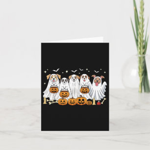 Grappige Halloween Dog Ghost Kostuum Hondenliefheb Kaart