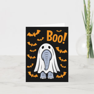 Grappige Halloween Elephant Boo Ghost kostuumvleer Kaart