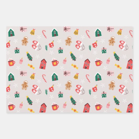 Grappige Halloween en Herfst Patterns Inpakpapier Vel (Voorkant)