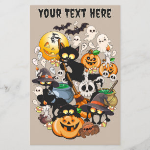 Grappige Halloween Feest met Katten Flyer