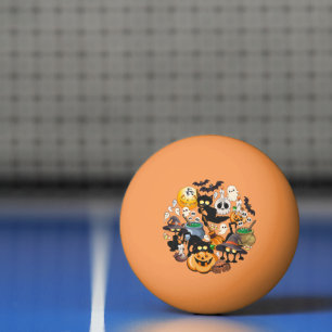 Grappige Halloween Feest met Katten Pingpongballen
