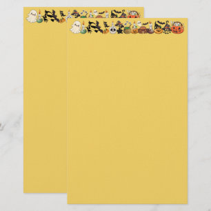 Grappige Halloween Feest voor Katten Briefpapier