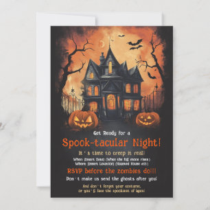 Grappige Halloween-feestuitnodiging Kaart