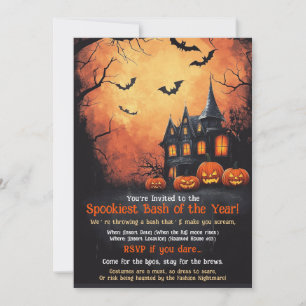 Grappige Halloween-feestuitnodiging Kaart