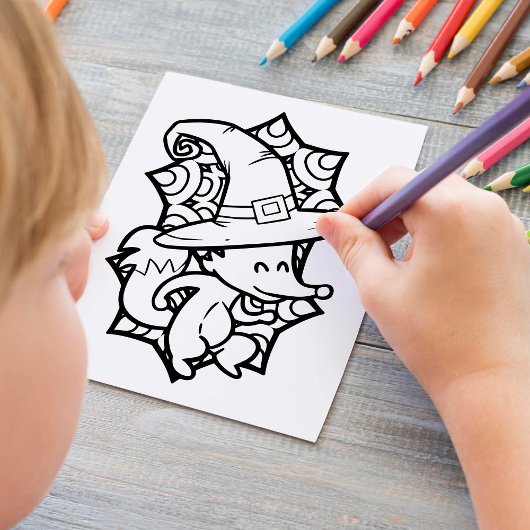 Grappige Halloween Fox Dancing Kleurplaat Poster