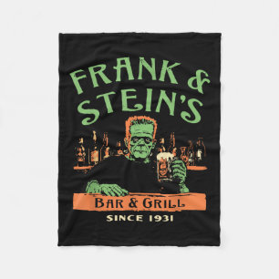 Grappige Halloween Frank en Stein's Bar Grill Fleece Deken