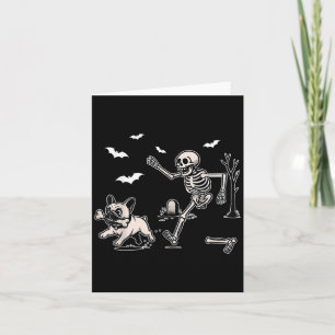 Grappige Halloween Franse Bulldog Skeleton Soky Ma Kaart