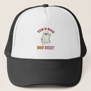 Grappige Halloween Geest Boe Vel Bloemig Retro Ont Trucker Pet