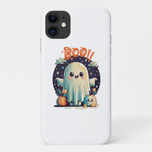 Grappige Halloween Geest Boo in Melkweg iPhone 11 Hoesje