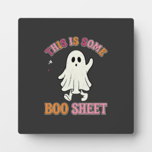 Grappige Halloween Geest Boo Vel Bloemig Retro Ont Fotoplaat