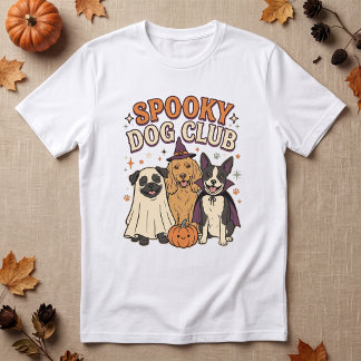 Grappige Halloween Geest Hond Pompoen T-shirt