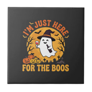 Grappige Halloween Geest Ik Ben Hier Zomaar Om Te Tegeltje