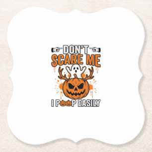 Grappige Halloween Geest Pompoen Citaat Vector Des Kartonnen Onderzetters