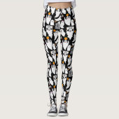 Grappige Halloween Geesten Zwart-wit Patterned Leggings (Voorkant)