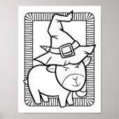 Grappige Halloween geit kleurplaat Poster (Voorkant)