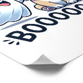 Grappige Halloween Ghost Franse Bulldog Boop Easy Poster (Hoek)