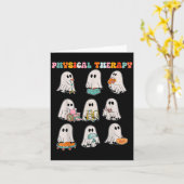 Grappige Halloween Ghost Fysiotherapie Pt Fysiek Kaart (Gele Bloem)