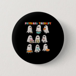 Grappige Halloween Ghost Fysiotherapie Pt Fysiek Ronde Button 5,7 Cm