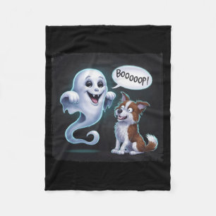 Grappige Halloween Ghost Husky Dog Boop Gekke Pupp Fleece Deken