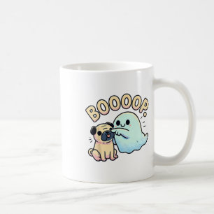 Grappige Halloween Ghost Pug Boop Gekke Puppy Dog Koffiemok