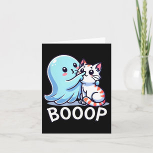 Grappige Halloween Ghost Schattige Cat Boop Easy L Kaart
