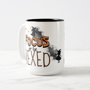 Grappige Halloween Heks Koffie Focus Of Wordt Verv Tweekleurige Koffiemok