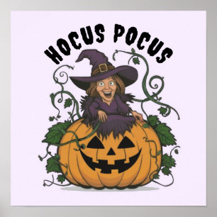 Grappige Halloween Heks Poster