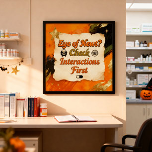 Grappige Halloween Heksen Apotheker Gotische Oranj Perfect Poster