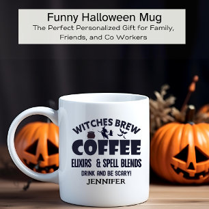 Grappige Halloween heksen brouwen gepersonaliseerd Koffiemok