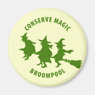 Grappige Halloween heksen groen Magneet
