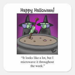 Grappige Halloween heksen plein Stickers