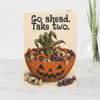 Grappige Halloween Heksenhand Pompoen Wenskaart Kaart