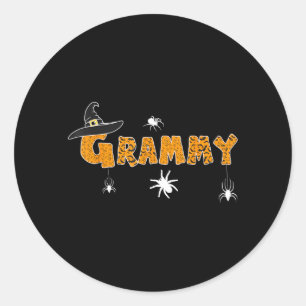 Grappige Halloween Heksenhoed Boo Shirt Enge Gramm Ronde Sticker
