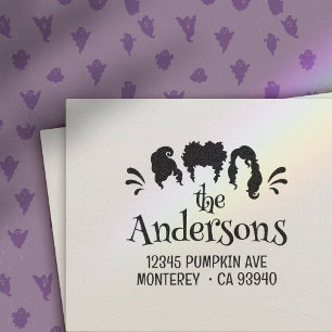 Grappige Halloween Hocus Pocus Sisters Retouradres Zelfinktende Stempel