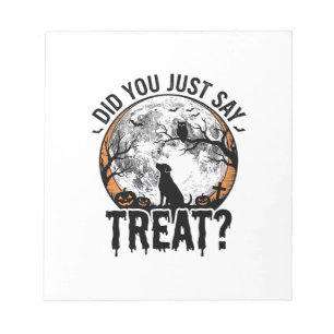 Grappige Halloween Hond Treat Vintage Vector Desig Notitieblok