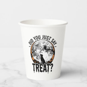 Grappige Halloween Hond Treat Vintage Vector Desig Papieren Bekers