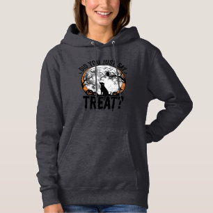 Grappige Halloween Hond Treat Vintage Vector Ontwe Hoodie