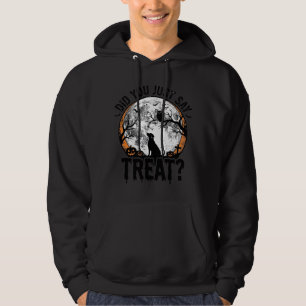 Grappige Halloween Hond Treat Vintage Vector Ontwe Hoodie