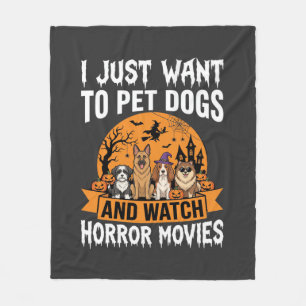 Grappige Halloween Honden Horror Films Vector Fleece Deken
