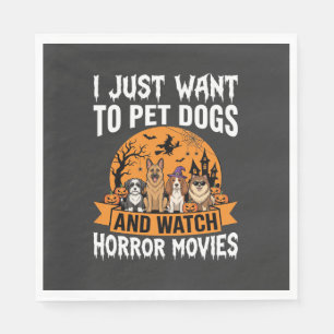 Grappige Halloween Honden Horror Films Vector Servet