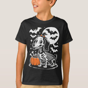 Grappige Halloween Hondskelet Spoken Puppy Botten T-shirt