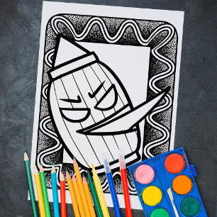 Grappige Halloween Japanse Lamp Kleurplaat Poster