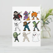 Grappige Halloween karakters dabbing Kaart (Staand voorkant)