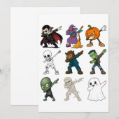 Grappige Halloween karakters dabbing Kaart (Voorkant / Achterkant)